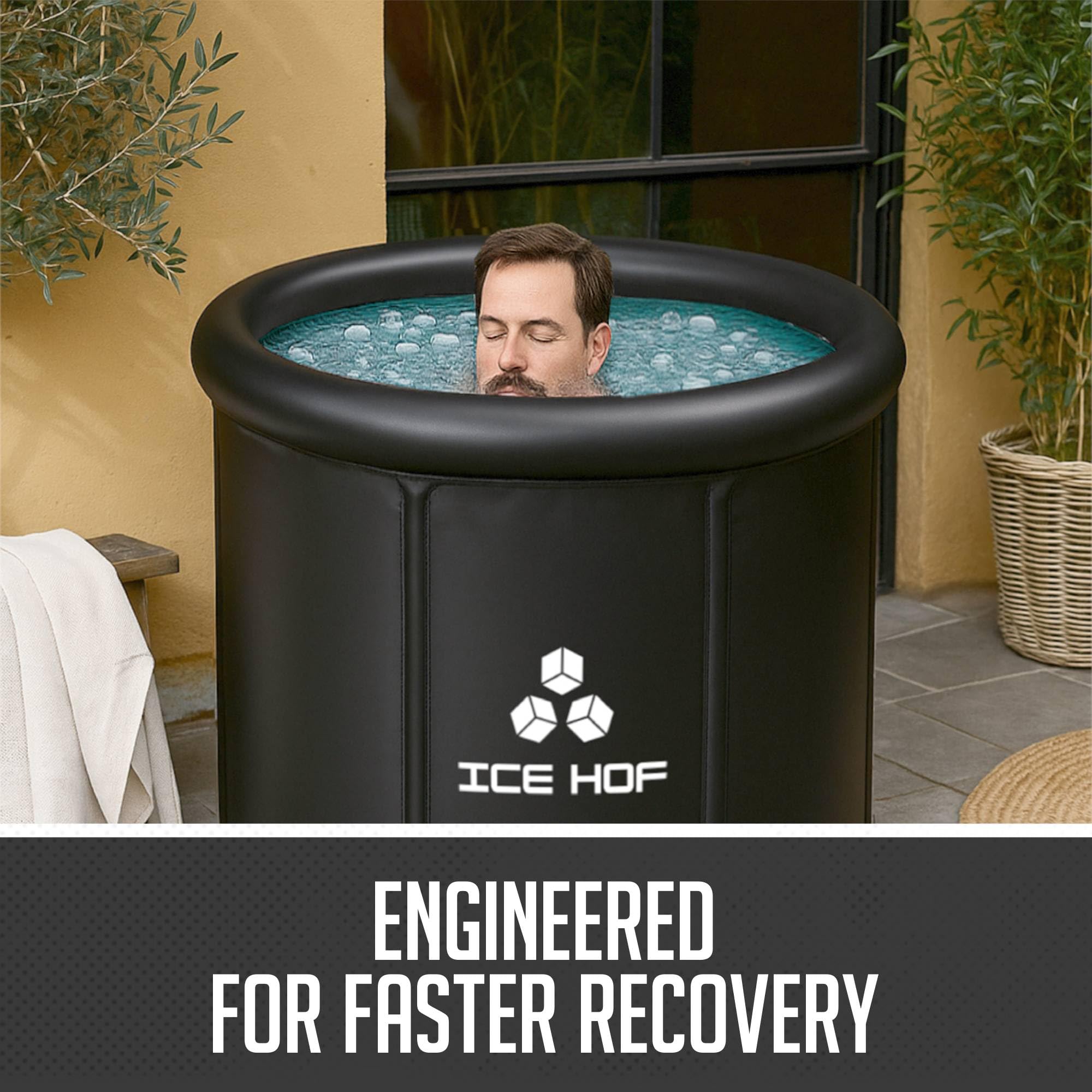 Ice Hof® Ice Bath Tub | New Improved Extra Large Ø80x80 cm Cold Plunge Barrel | Portable Ice Bath for Recovery, Wellness and Cryotherapy – Outdoor Eisbaden Tonne Style
