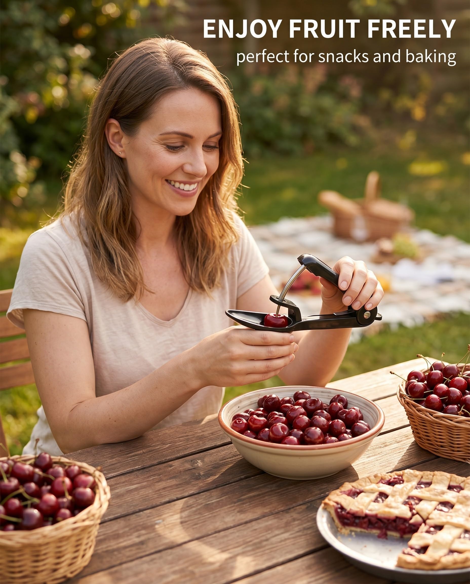 1 pièce Dénoyauteur Cerises, Outil Rapide & Efficace pour Pâtisserie, Confitures, Desserts. Pite proprement les cerises sans effort, anti-éclaboussures, préserve la chair