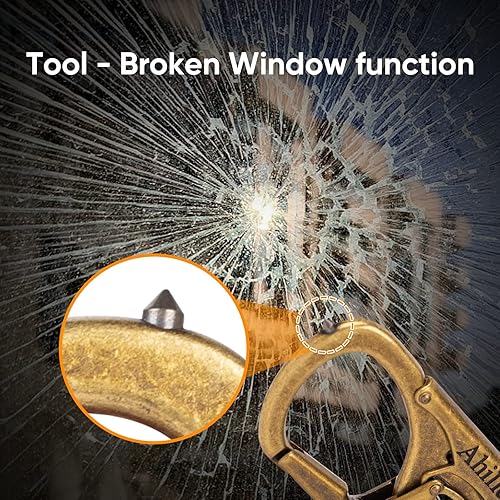 Miniatura 5 de Ahiller Clip de mosquetón para llavero, diseño de doble cerradura, punta de acero de tungsteno, herramientas multifounction para camping,