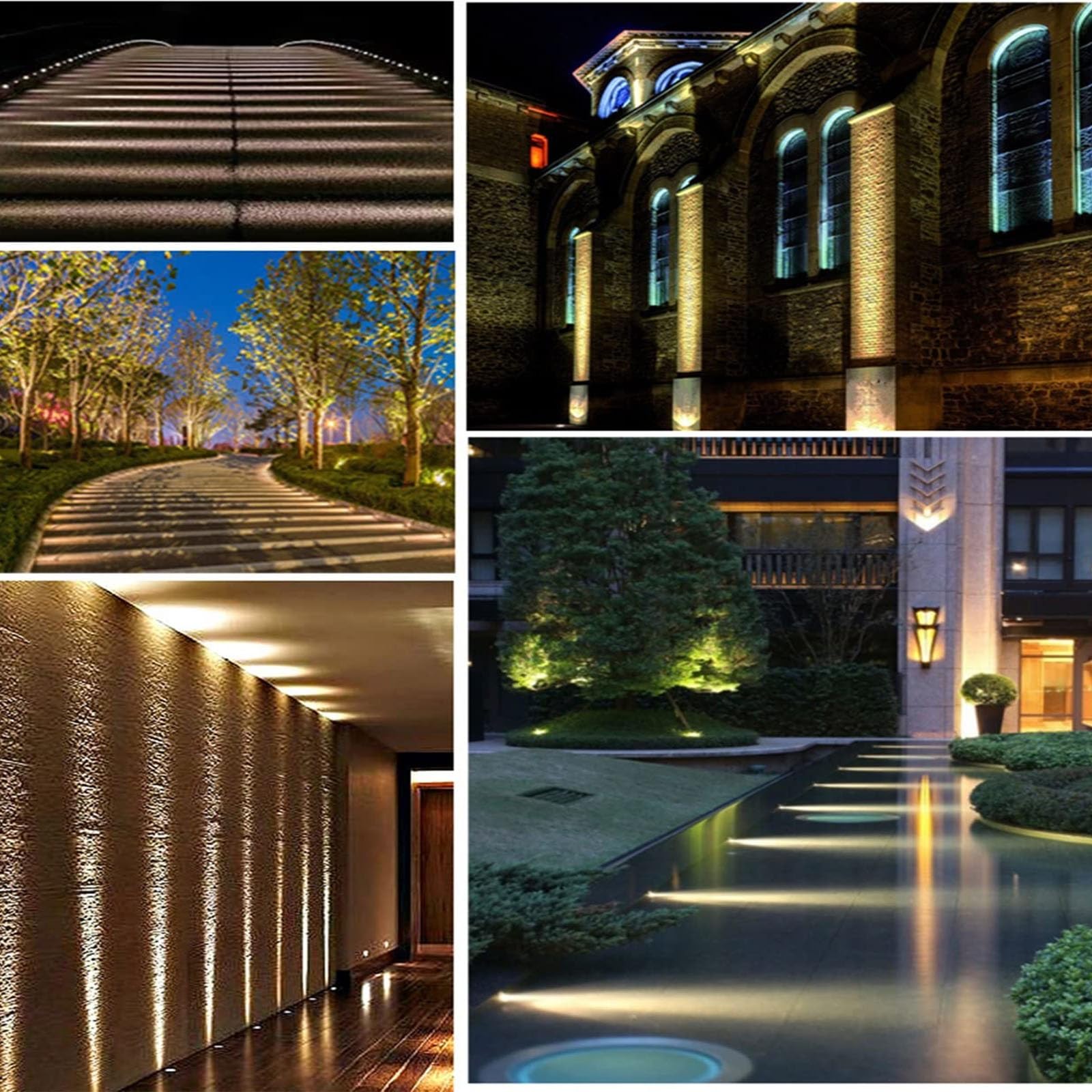 Luce interrata for esterni - Luci paesaggistiche a LED, Faretto da pavimento incorporato, Luce subacquea a fascio stretto impermeabile IP68, for giardino/scale(Cold White,DC24V)