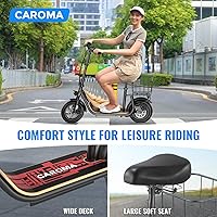 Vista 72 de Caroma Electric Scooter with Seat, Max 30 Miles Range&20MPH Speed, Peak 800/1200W Motor, Foldable Electric Scooter for Adults and Teens, Commuter E