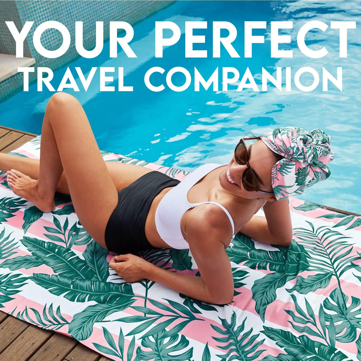 Dock & Bay Lightweight Beach Towel - Quick Dry, Sand Free - 100% Recycled - Includes Bag - Botanical - Orchid Utopia - Extra Large (200x90cm, 78x35)