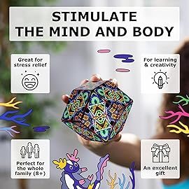 Shashibo Shape Shifting Box - Award-Winning STEM Fidget Toy with Strong Magnets - Fidget Cube Transforms Into 100+ Shapes, Christmas Stocking Stuffers Gift for Kids, Teens, and Adults (Glowquarium)