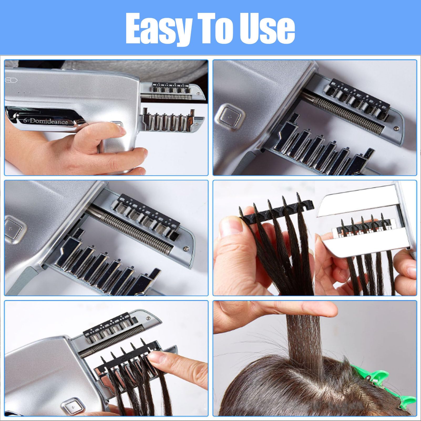 Inteligentna Maszyna Do PrzedłUżAnia WłOsóW 6d, NarzęDzie Trzeciej Generacji Z 5 Pinami Do PrzedłUżAnia WłOsóW Metodą No-Trace Feather BrownAccessories