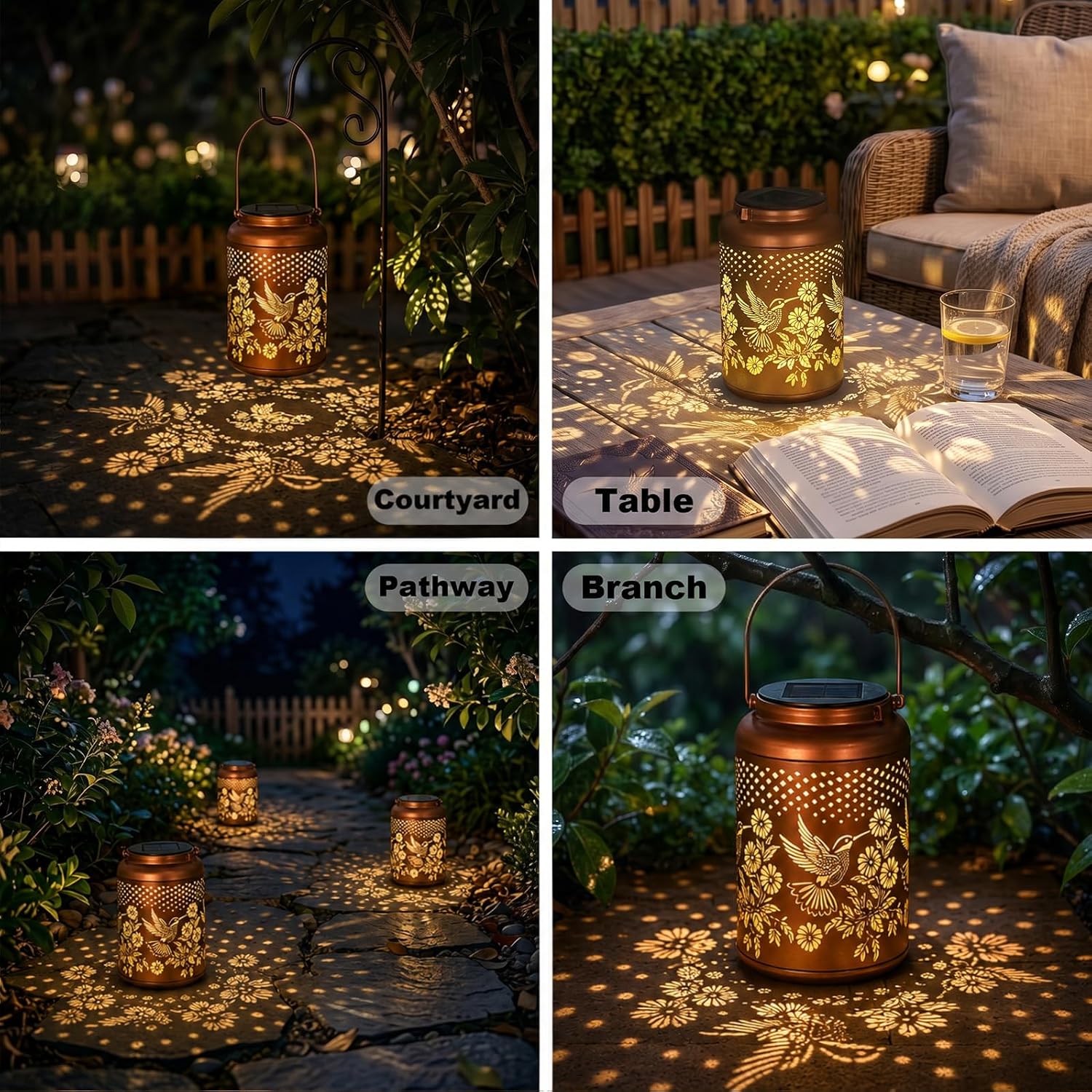 Cawalap Birthday Day Gifts for Women, Hummingbird Solar Lanterns Outdoor image 4