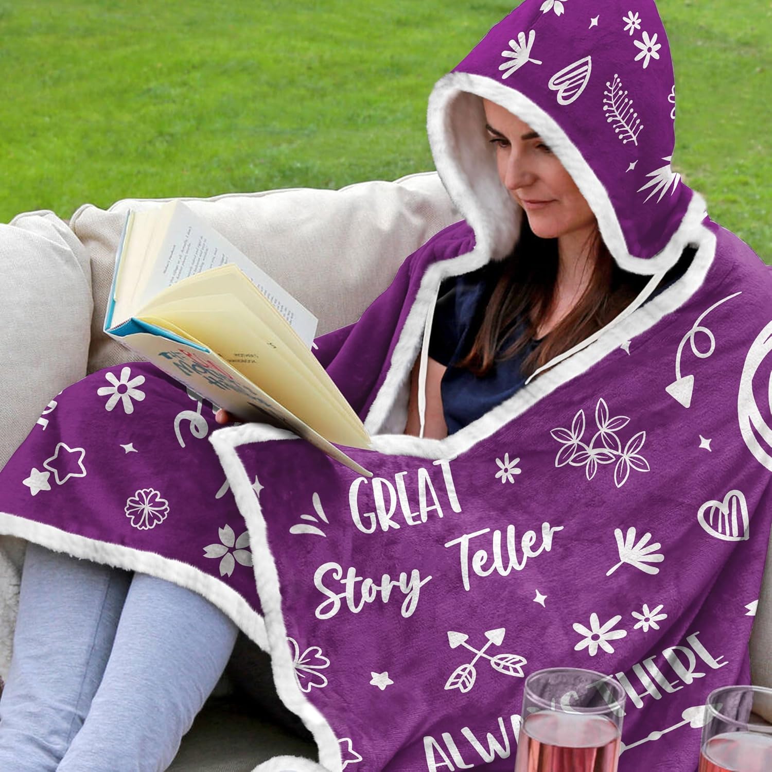 Best Grandma Ever Wearable Blanket Hoodie - Grandma Gifts from Grandchildren, Gifts for Grandmom - Grandma Gifts for Christmas, Birthday Gifts for Grandma