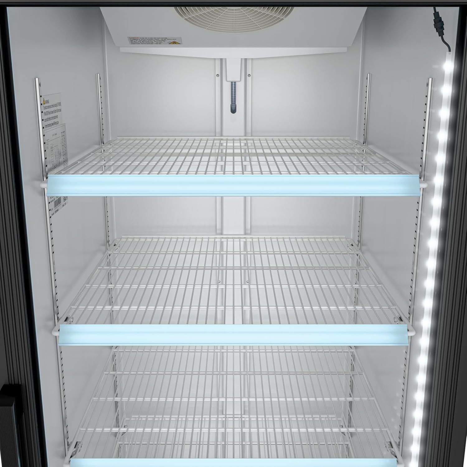 KoolMore MDR-1GD-23C Commercial Glass 1 Door Display Refrigerator Merchandiser - Upright Beverage Cooler with LED Lighting - 23 Cu. Ft., Black