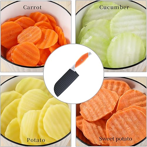 Miniatura 4 de VITUER - Cortador de arrugas para verduras, cuchillo de corte arrugado para papas fritas, verduras, papas, pepinos, zanahorias y frutas, cortador de