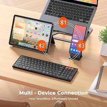 MEETION Foldable Bluetooth Keyboard with Touchpad and Numeric Keypad