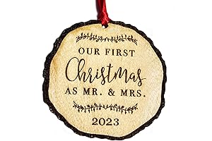 Personalized Mr. and Mrs. Rustic Christmas Ornament 2023
