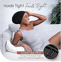 Vista 3 de CAPLORD Gorro de satén para dormir, envoltura de pelo rizado para hombres, gorros de seda ajustables para mujeres, gorro de seda para el cabello