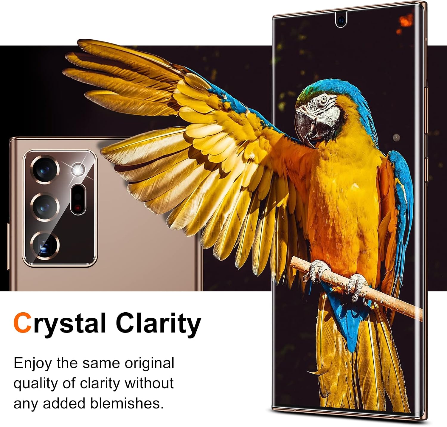 UniqueMe [2+2 Pack Compatible with Samsung Galaxy Note 20 Ultra 6.9 inch Soft TPU Screen Protector 【Not Glass】 and Camera Lens Protector,HD Clarity [Case Friendly][Bubble Free] [Anti-slip tool]