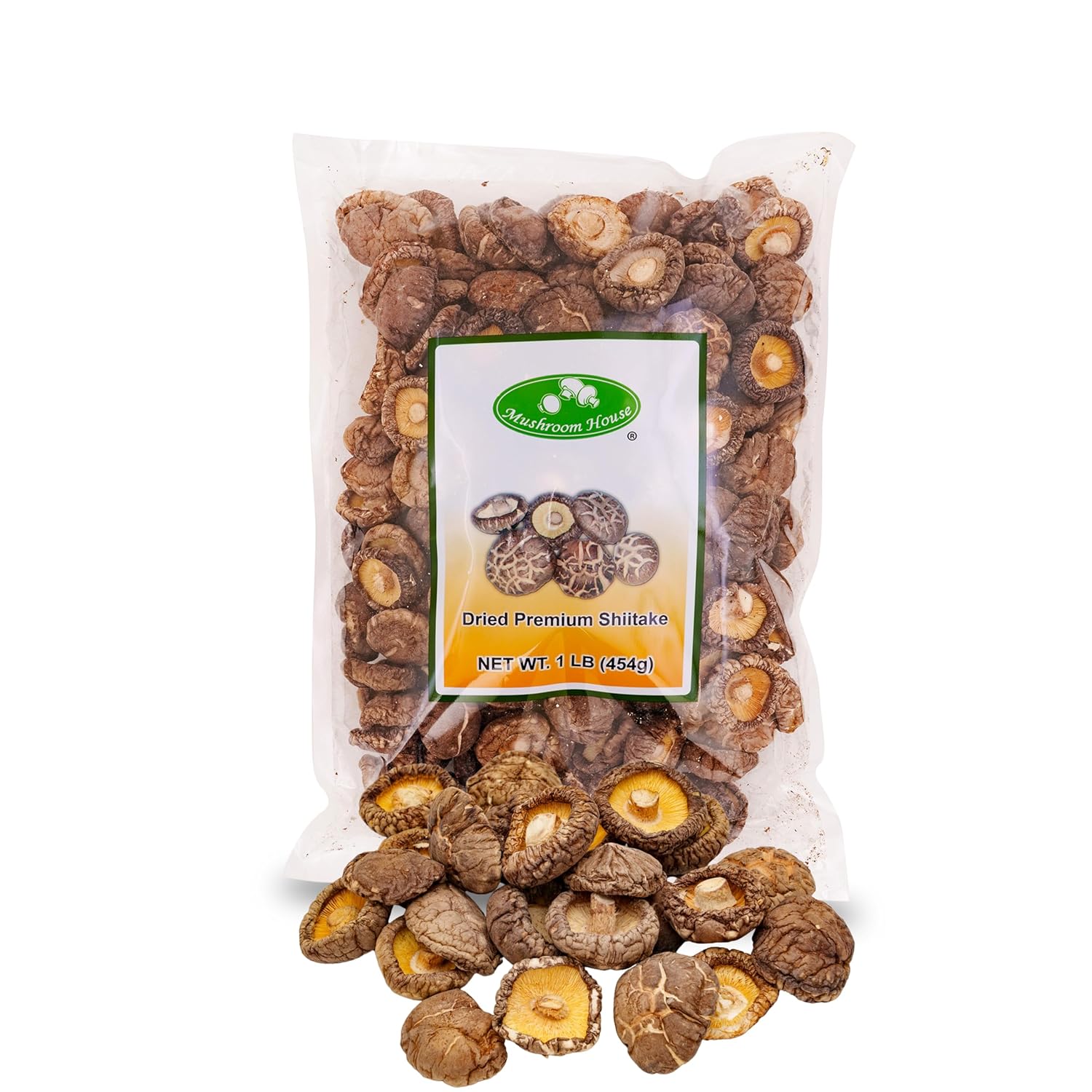 Mushroom House Premium Dried Whole Shiitake Mushrooms 16 oz - Rich Umami Flavor, Long Shelf Life for Soups, Stir-Fries, Ramen