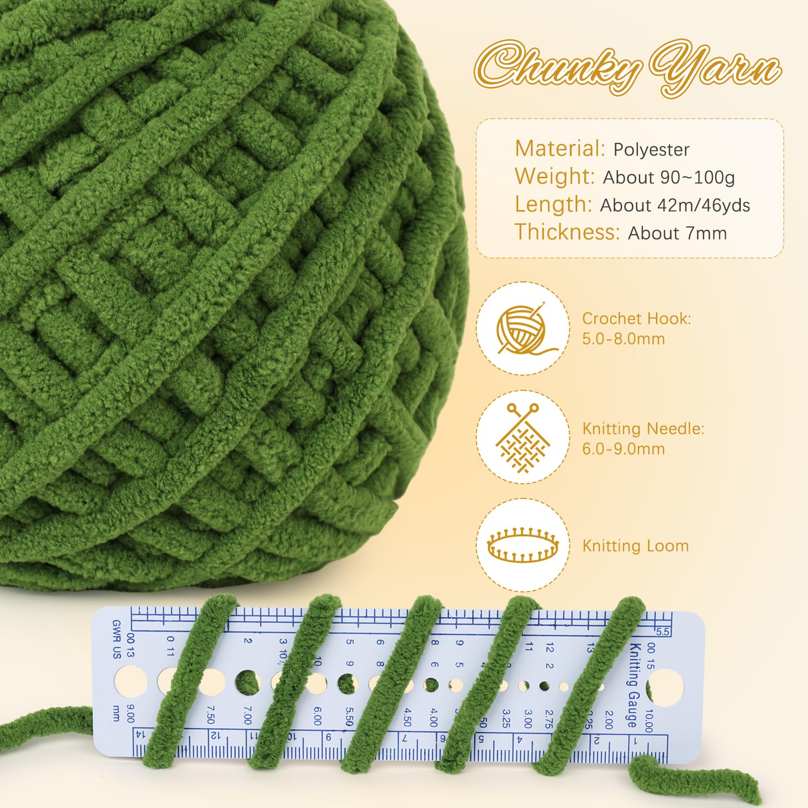 Aeelike Chunky Wool for Knitting 4 x 100g Soft Knitting Wool Yarn for Crochet Thick Wool for Crochet Blanket Scarves - Image 2