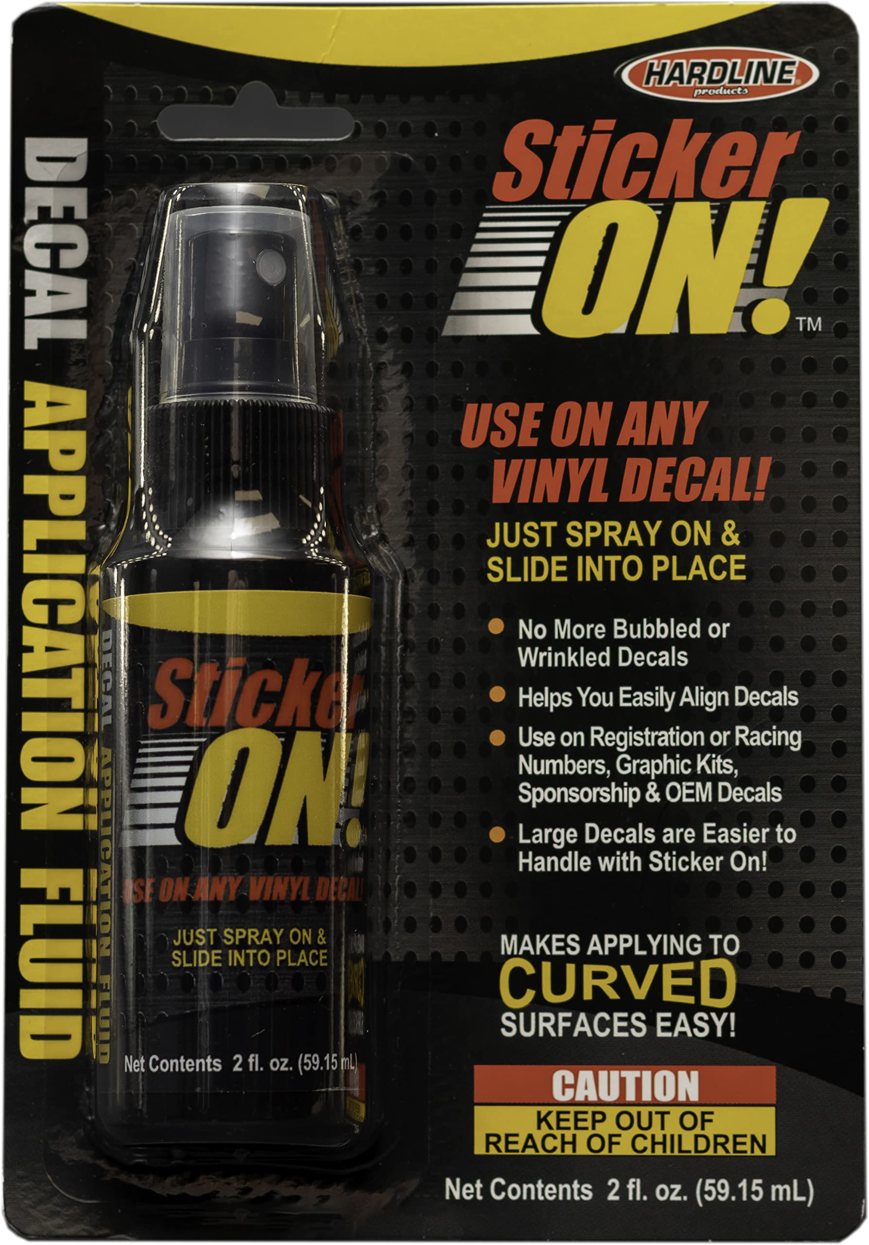 Amazon Com Hardline Products 964 Sticker On Decal Application Fluid 2 Ounces Black Automotive