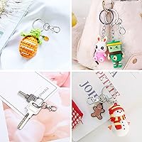 Vista 7 de 100 ganchos giratorios con llaveros, 50 ganchos de clip para llavero y 50 llaveros, cierres de pinza de langosta para llaveros, joyería, manualidades