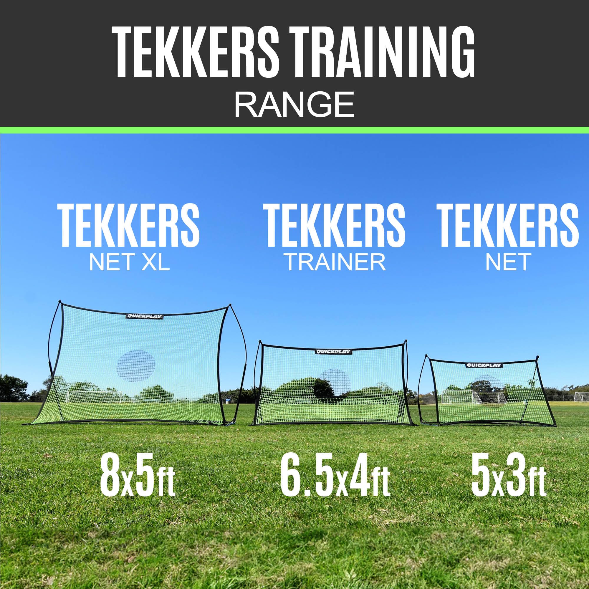 QUICKPLAY Tekkers Rebondisseur de Football | Ultra-Portatif avec Base Lestée Intégrée pour S'entraîner sur Toute Surface