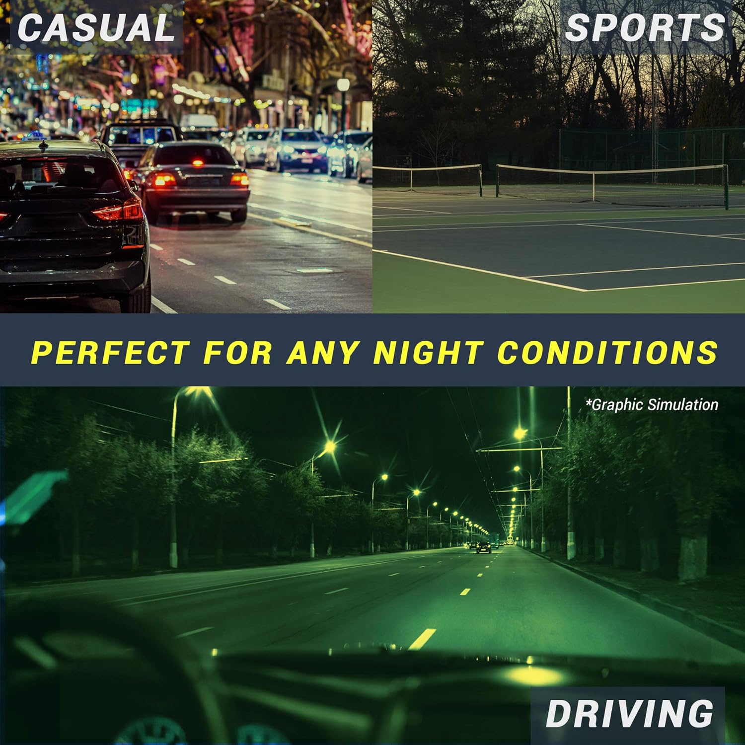 Eagle Eyes NIGHT-LITE FitOns® Night Driving Glasses with Anti Reflective Coating - Image 9