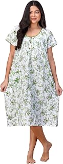 Breezly Woman's Calf Length Nighdress Nighty Multicolour Price In India