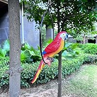 Vista 3 de Anillo colgante de estatua de loro para decoración de jardín y hogar, dimensiones de loro 9.8 pulgadas de alto