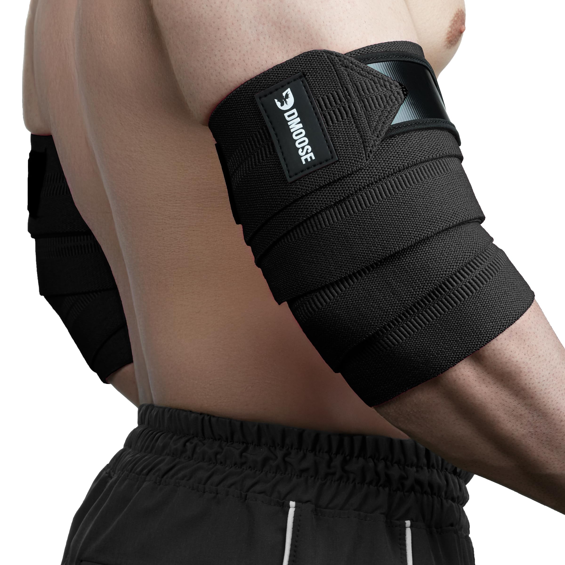 DMoose Elbow Sleeves Elbow Wraps for Weightlifting, Bench Press, Cross Training, Powerlifting Men and Women - 40" Nylon (1 Pair) Elbow Sleeves for Strength Training
