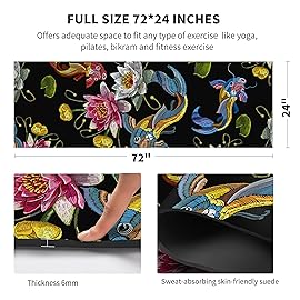 nuveti Yoga Mat Print Extra Thick TPE Non Slip Fitness Exercise Mat with Carrying Bag,72x24 Extra Thick 6MM Exercise & Workout Mat for Yoga, Pilates Fitness and Floor Exercises