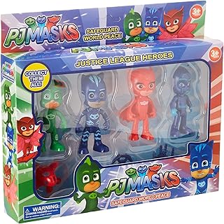 ابطال بي جي لابسي القناع، مكون من 4 شخصيات يمكن لها الوقوف، 3 سنوات وما فوق، بلاستيك، متعدد الألوان