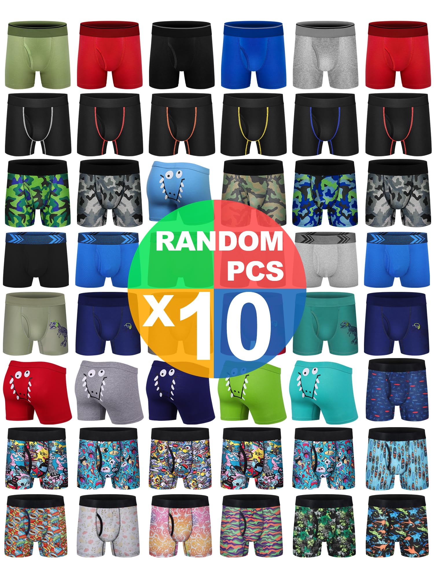 Boys Boxer Briefs Cotton Toddler Underwear Breathable Mesh Performance Sport Big Boy Boxer Briefs with Fly 5 Pack
