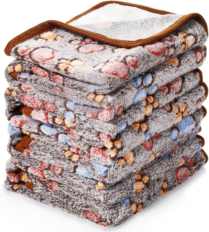 Manta de Microfibra para Cães e Gatos com Estampa de Patas Tatuo Preta 76,2 x 52,07 cm Pacote com 4