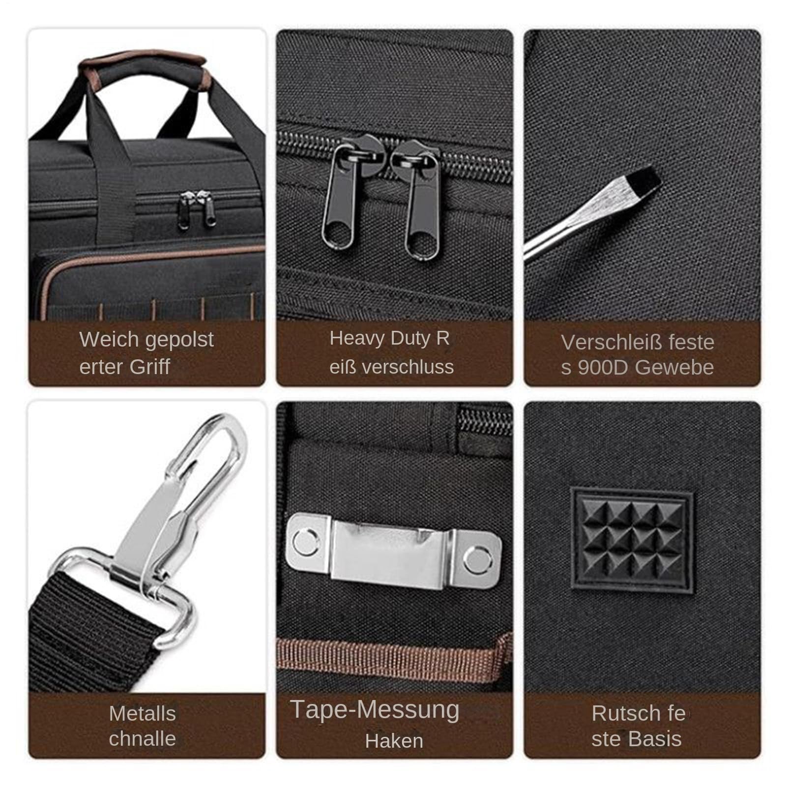 Sac à outils avec ceinture d'organisation de grande capacité