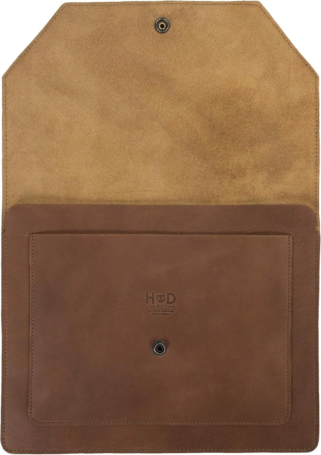 Hide & Drink, Slim Portfolio, Narrow Document Holder, Flat Messenger Case, Office Accessory, Full Grain Leather, Handmade