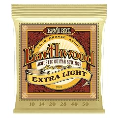 Ernie Ball Earthwood Extra Light 80 20 Bronze Acoustic Guitar Strings 10-50 Gauge P02006