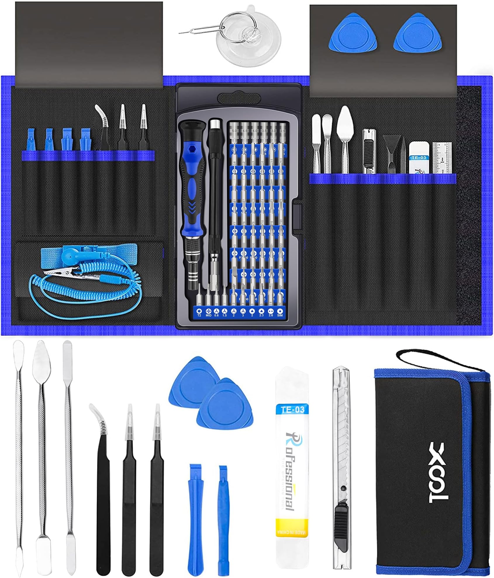 XOOL 82 in 1 Precision Screwdriver Set, Magnetic Electronics Repair Tool Kit with Flexible Shaft and Extension Rod, Compatible for PC, Laptop, iPhone, PS4, PS5, Xbox, Camera, Computer, Tablet