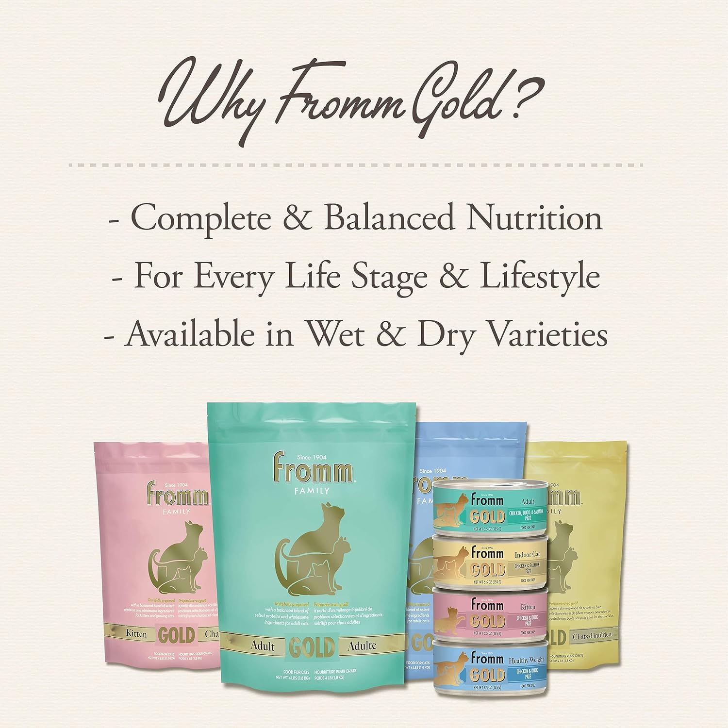 Fromm Adult Gold Chicken, Duck, & Salmon Pate Cat Food - Premium Wet Cat Food - Chicken Recipe - Case of (12) 5.5 oz Cans