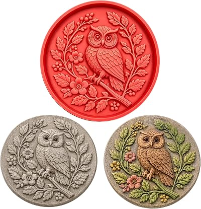 Reusable Sunflower Stepping Stone Mold, Garden Path Paver Mold-Owl