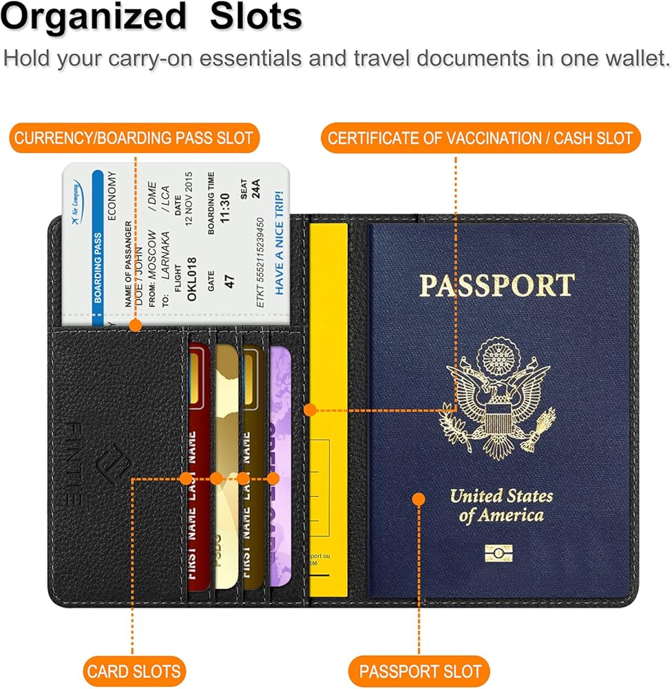 KINGMAS Étui Portefeuille Pour Passeport, étui En Cuir Avec Blocage RFID CA, B # - Gris, Gratuit