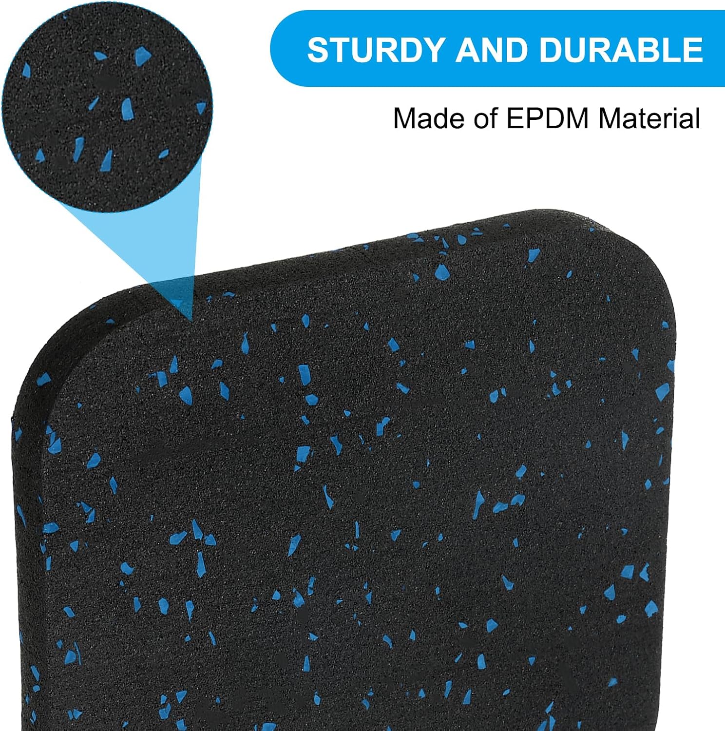 PATIKIL Treadmill Mat, 6 Pcs Exercise Equipment Mat Noise Reduction for Floor Protection, Washing Machine Pads, Anti Vibration Rubber Mats for Bike, Black/Blue