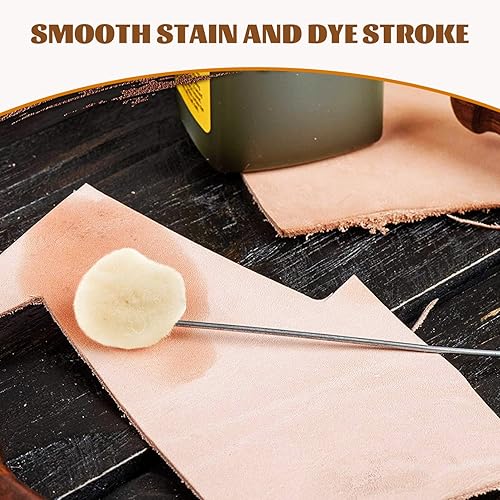 Miniatura 7 de MAGICLULU 10 Uds. Cepillo de bola de lana Daubers Herramienta de cuero de tinte de cuero, herramientas de artesanía de cuero para tintes de cuero