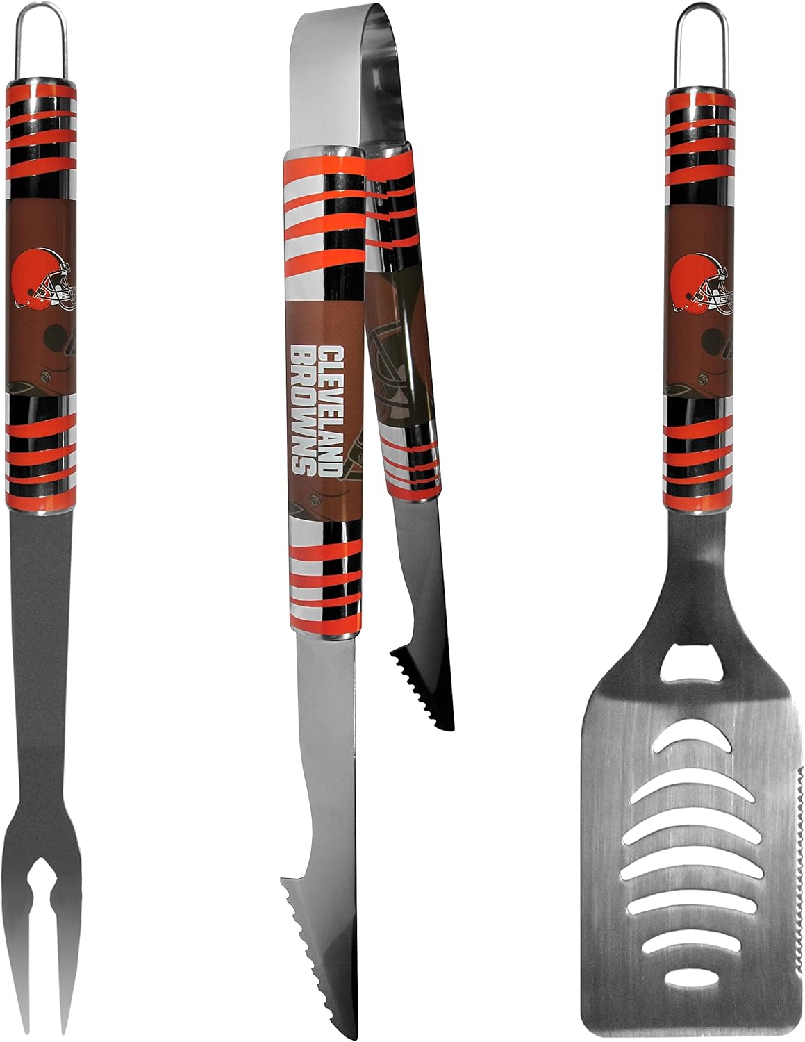 NFL Siskiyou Sports Fan Shop Cleveland Browns Tailgater BBQ Set 3 piece Team Color : Sports & Outdoors