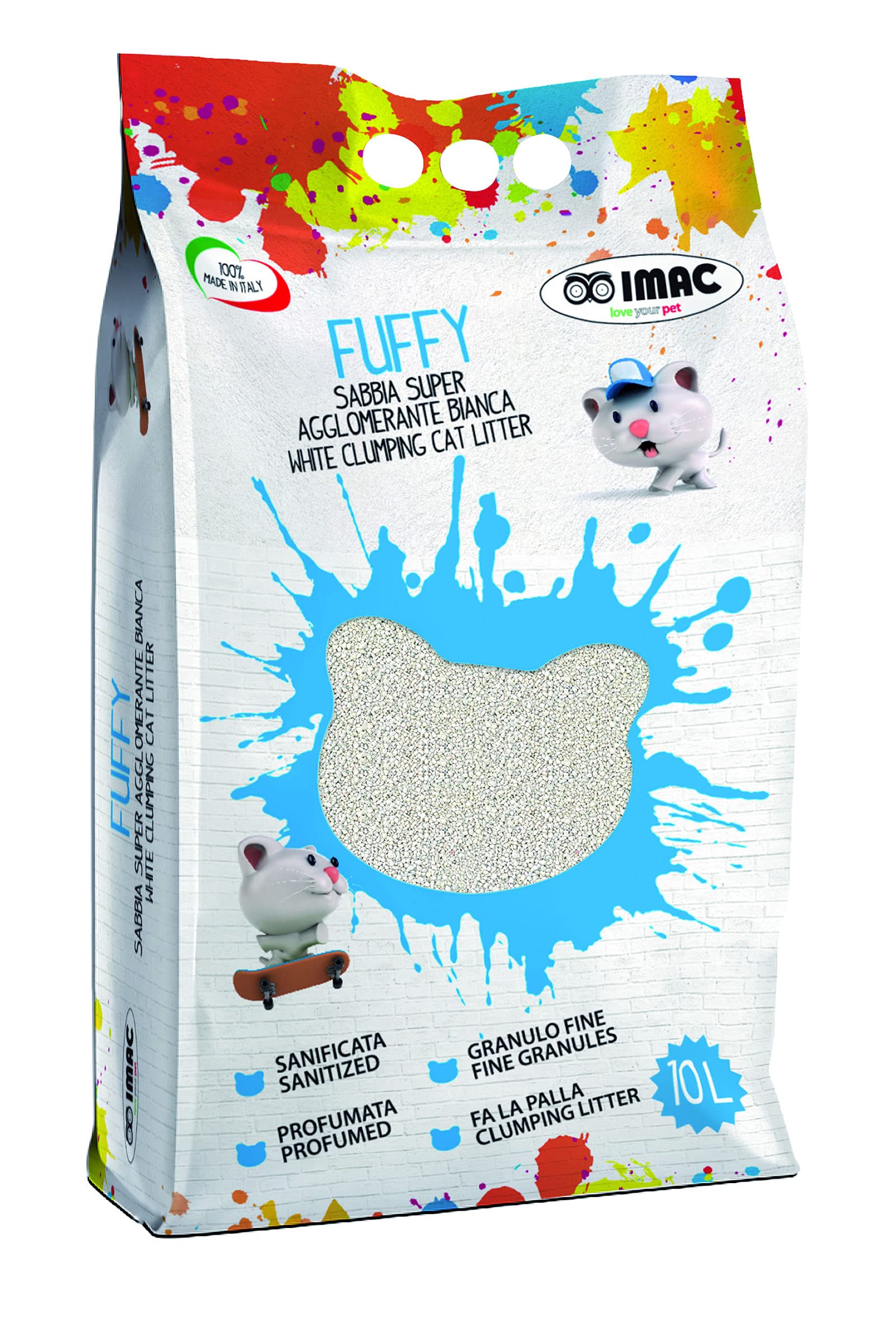FUFFY Arena Blanca Grano PEQUEÑO 0,5-1,5MM, Negro