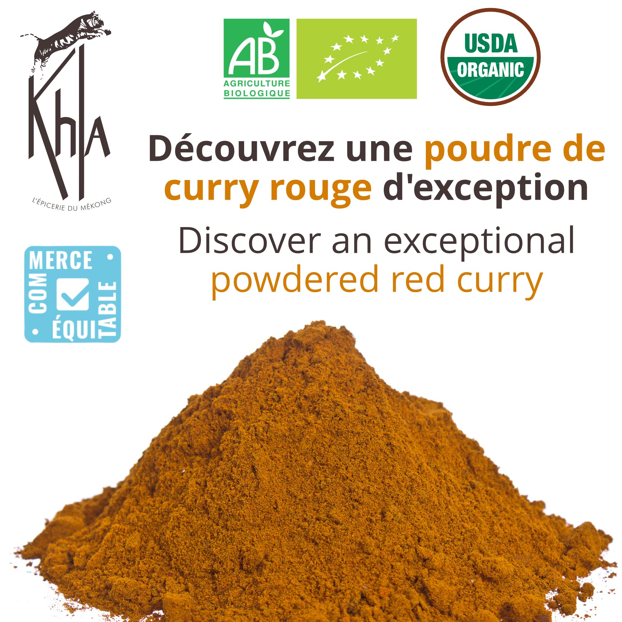 KHLA - Curry rojo en polvo - de producción ecológica - Bolsa de 180g