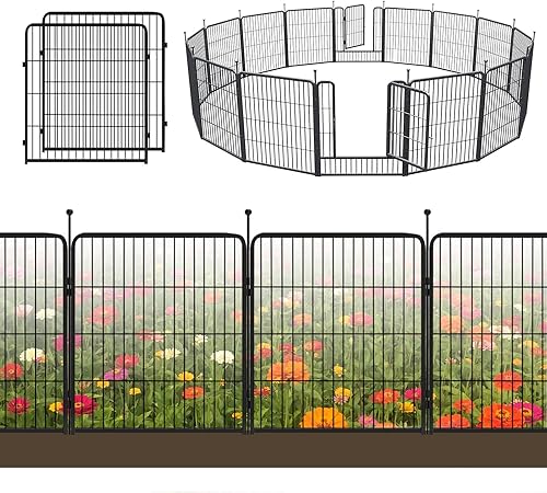 PETNAME Valla de metal para jardín 16 paneles de 36 pies de largo x 32 pulgadas de alto barrera decorativa de animales al aire libre vallas disponible en Yaxa Guatemala