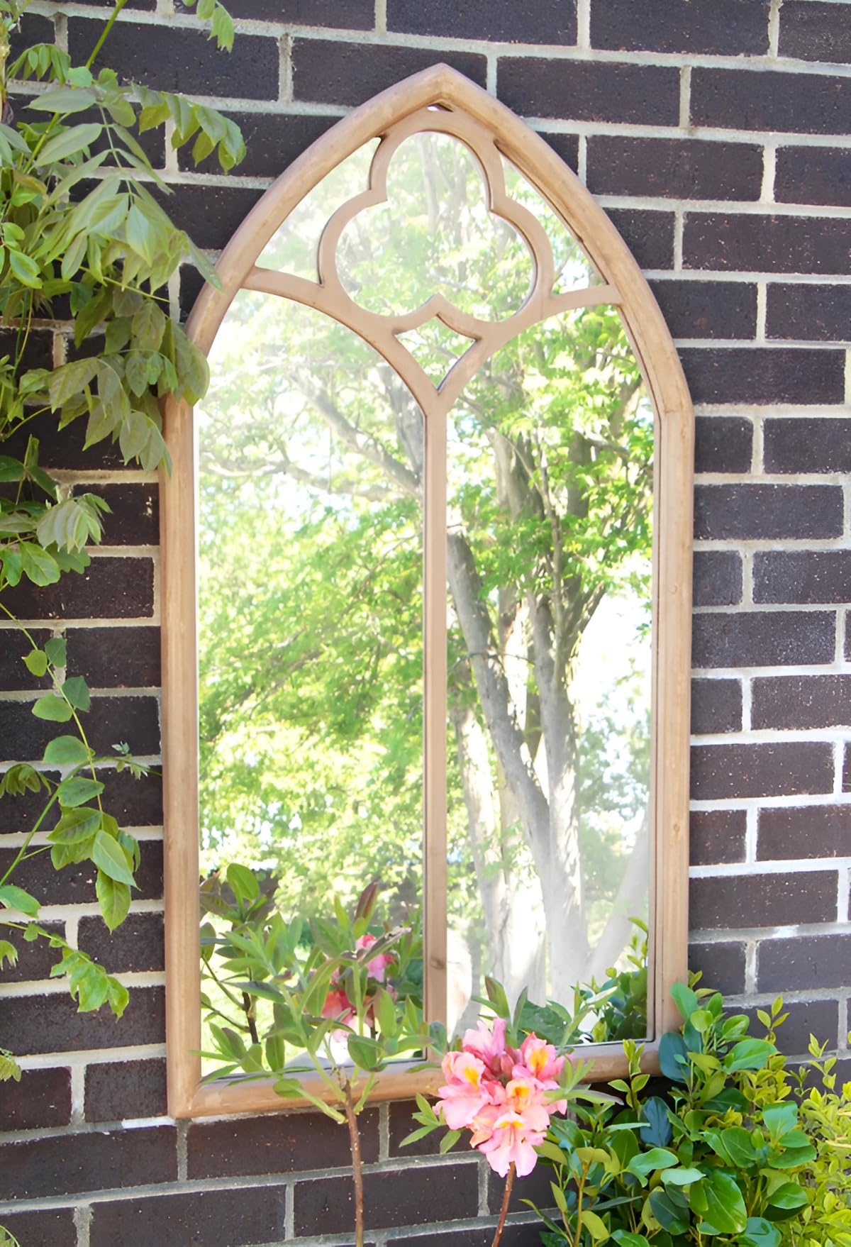 Primrose Wooden Gothic Glass Garden Mirror 3Ft 7In X 2Ft from B&Q