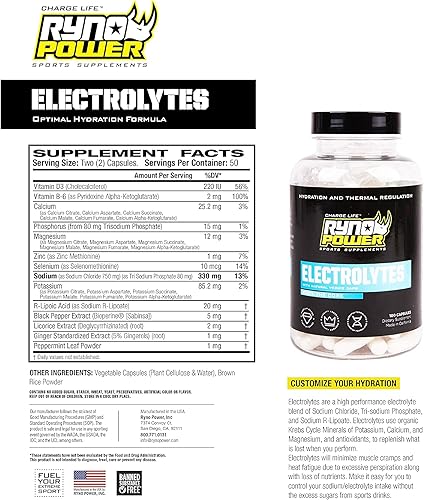 Miniatura 4 de Ryno Power Cápsulas de suplemento de electrolitos (50 porciones)