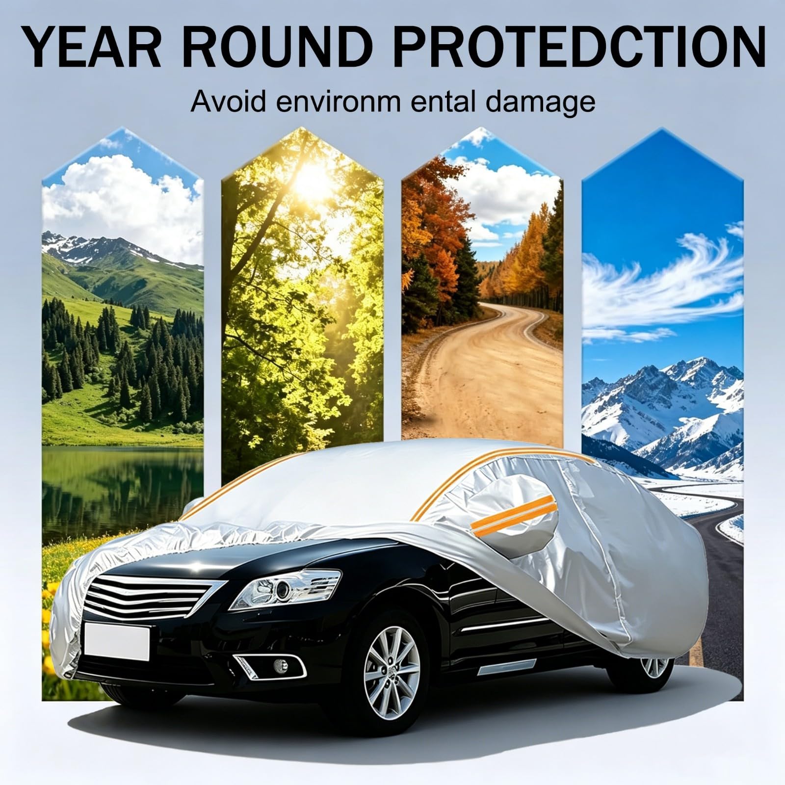 Telo Copriauto per T oyota Tundra CrewMax (2007-2021) | Copriauto leggero su misura, Protezione UV & resistente all'acqua, Antivento & antifurto, Adattamento elastico aderente
