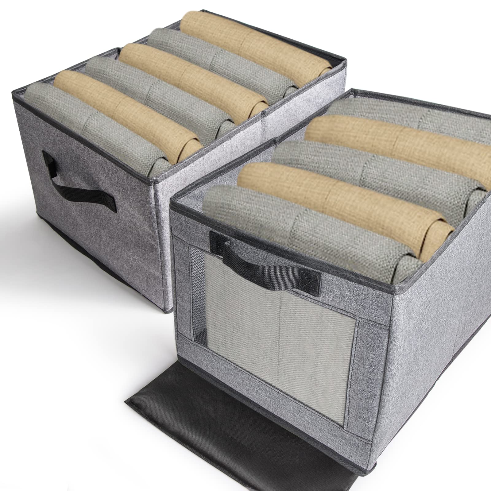 Boîte de rangement avec transparent et organisateur de penderie stable