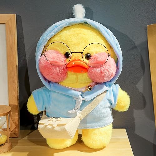 Miniatura 3 de LALAFANFAN Peluche de pato de 118in 8 accesorios Kawaii regalos de cumpleaños rosa azul