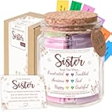 Bible Verses Jar for Sister – Christian Encouragement Gift, Color Coded Scripture Jar, Faith Based Sister Gift for Birthday, Christmas, or Just Because