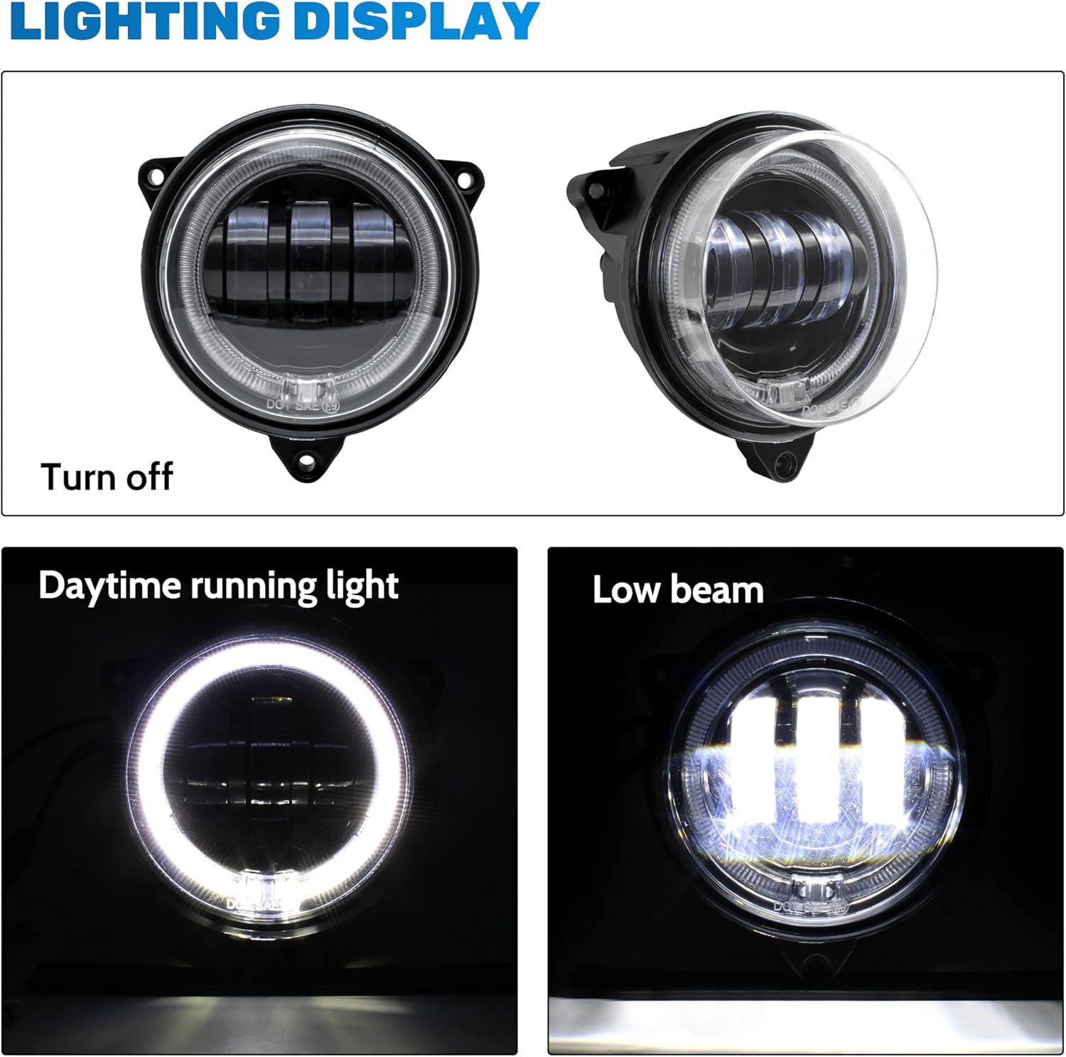 UTVXPERT LED Low Beam Headlights with Halo Ring DRL Headlamp Assembly compatible with 2012-2022 Can Am Outlander 500 650 800 850 1000 XMR STD XT XT-P Accessories, Replace #710006177 (2 PCS)