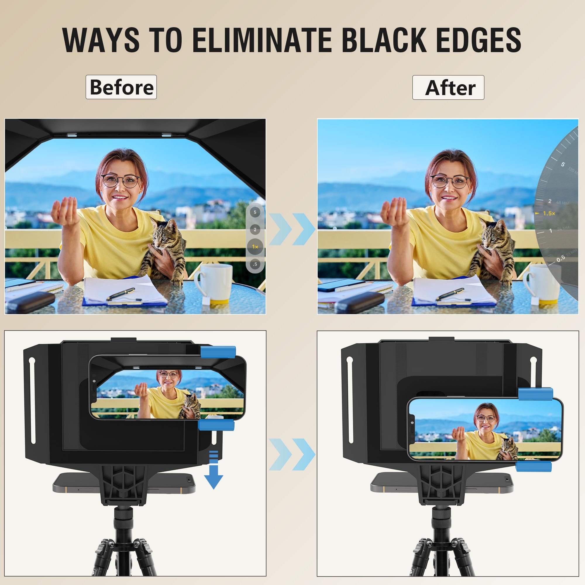 Téléprompteur Iloknzi 7.7 Pouces Avec Télécommande Bluetooth